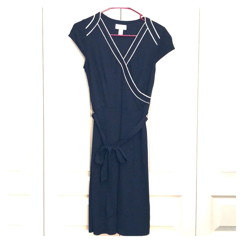 Navy blue mid length Ann Taylor LOFT dress